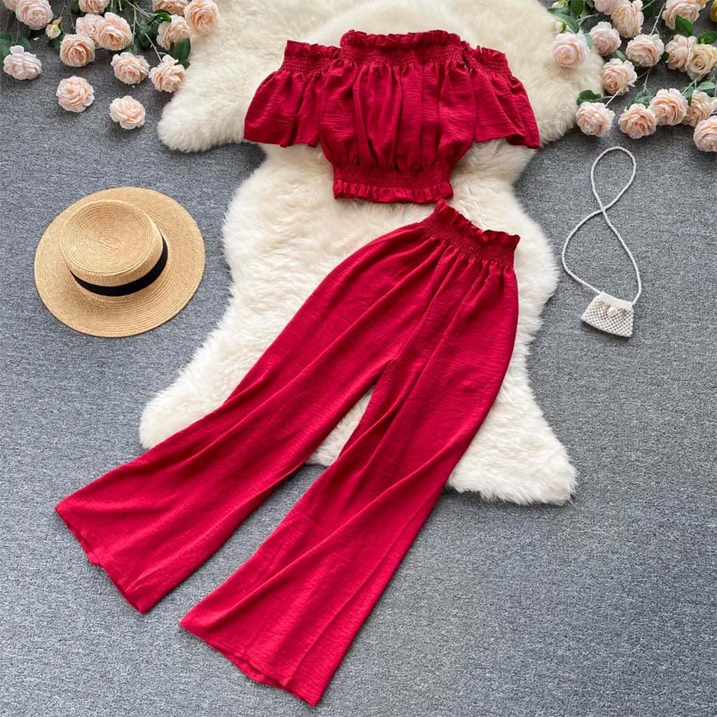 Conjunto Feminino Mia vermelho, um toque de  beleza no seu guarda roupas