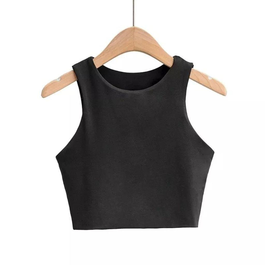 Cropped Feminino Sem Manga Nice, preto, renove seu guarda roupas