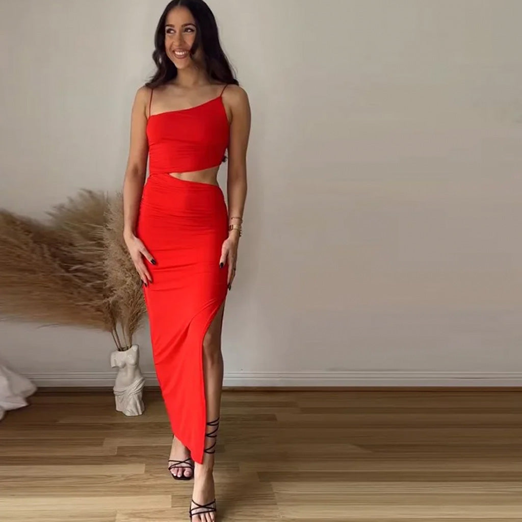 vestido vermelho longo