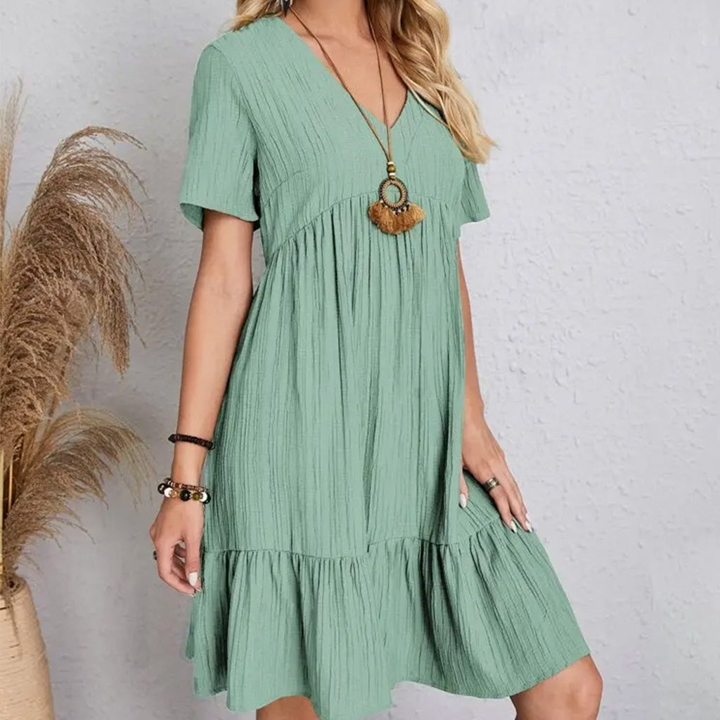 Vestido verde  Midi Camila - Elegância Despojada