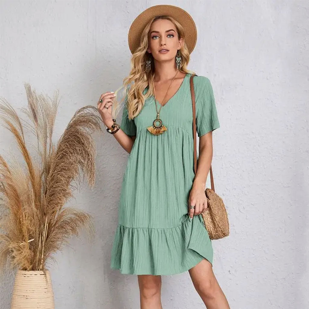 Vestido Verde Casual - Destaque em Conforto